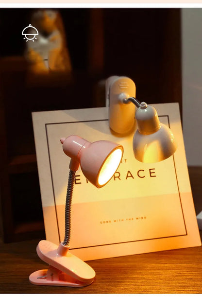 Mini LED Clamp Lamp – Portable USB-Powered Desk Light with Adjustable Flexible Neck