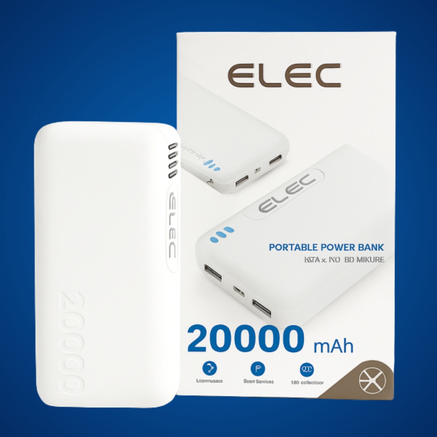ELEC 20000mAh Power Bank – PD Fast Charging & High-Capacity Portable Charger