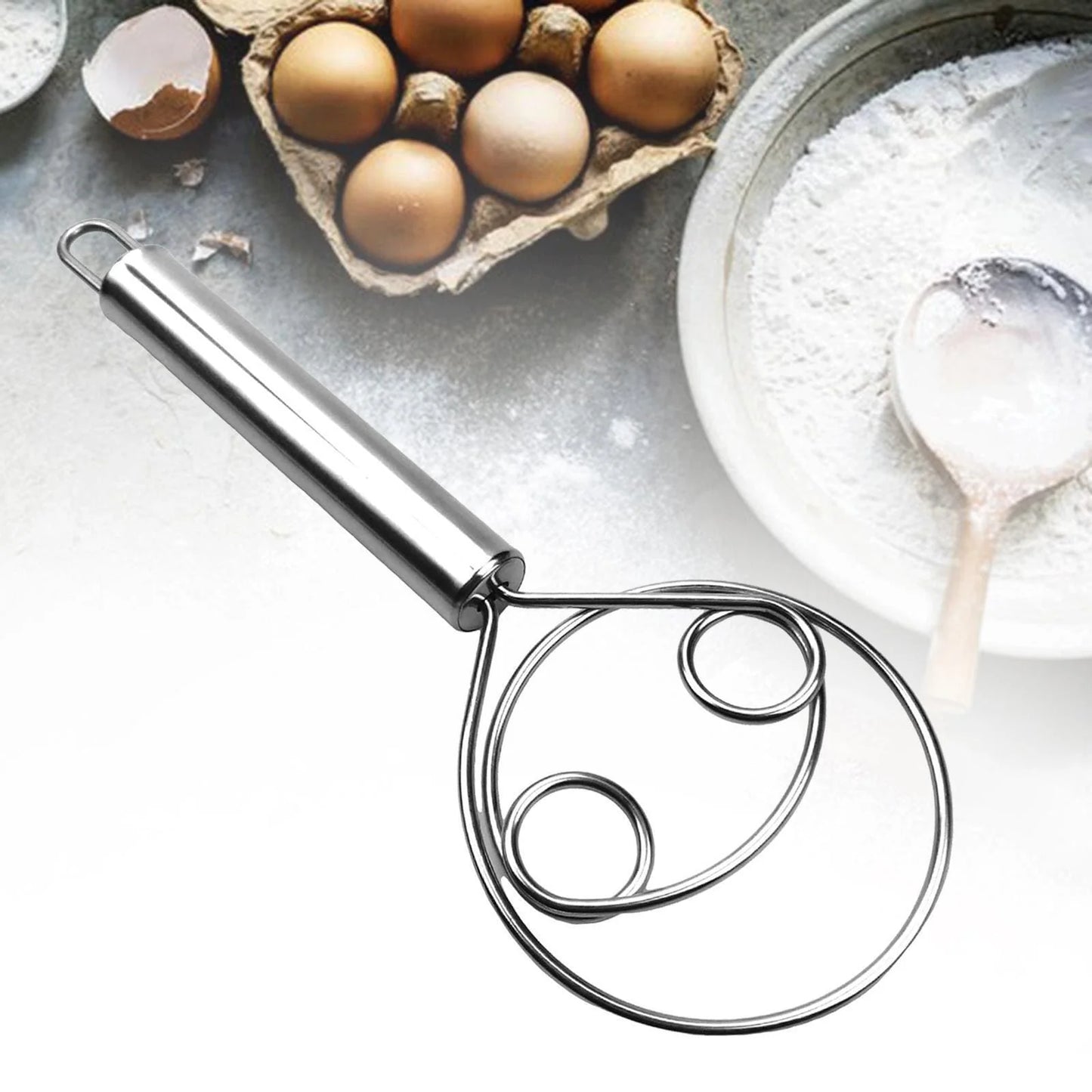 Manual Non Stick Steel Flour Cream Mixer Beater