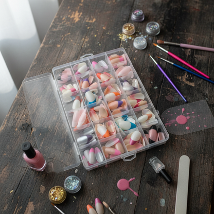 288 Pcs French Nails Set – Multicolor ABS Plastic Nail Tips, Smooth & Even Coverage, Durable, Easy-to-Apply, Perfect for DIY & Professional Manicures