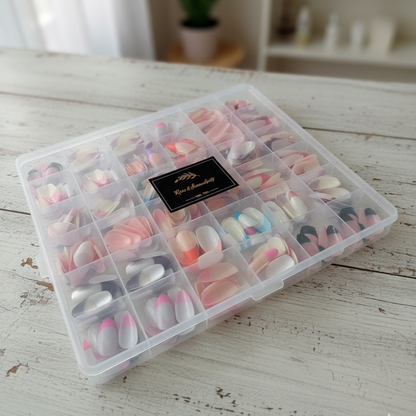 288 Pcs French Nails Set – Multicolor ABS Plastic Nail Tips, Smooth & Even Coverage, Durable, Easy-to-Apply, Perfect for DIY & Professional Manicures
