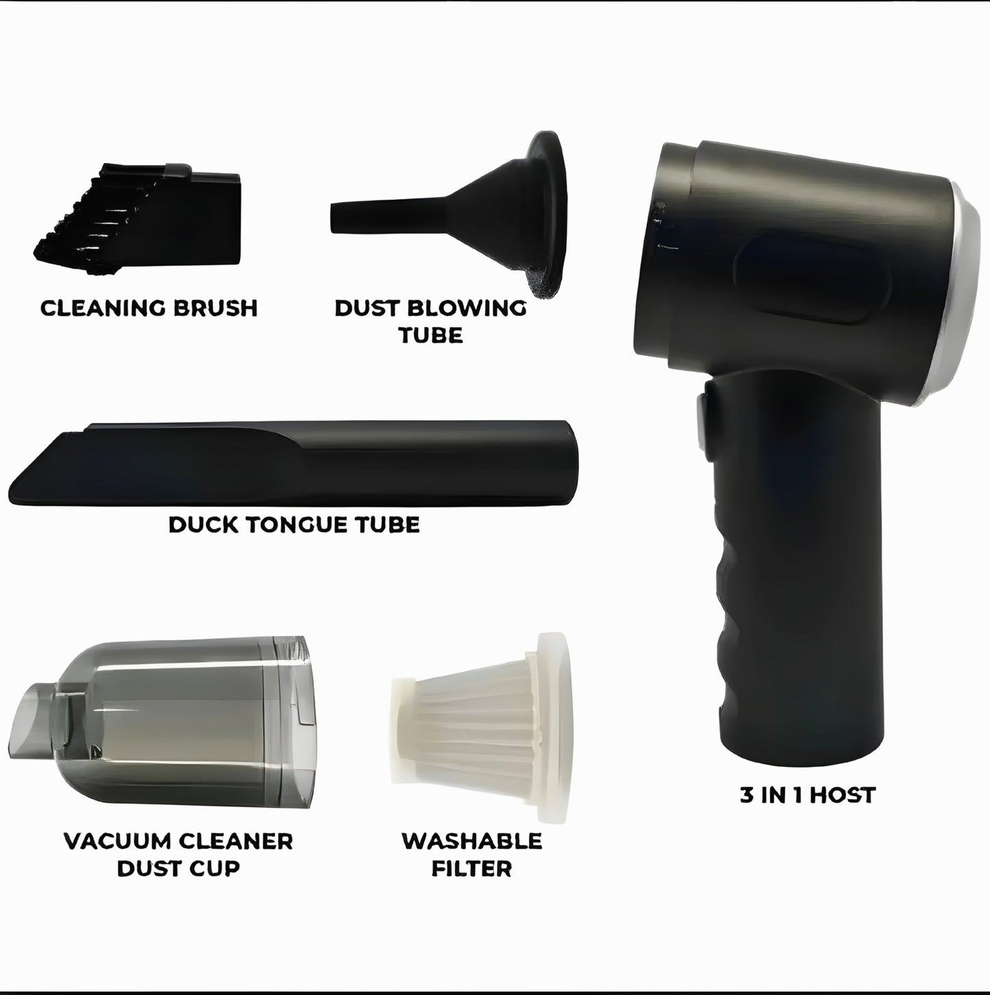 3-in-1 Cordless Vacuum Cleaner – Powerful Duster, Blower & Pump