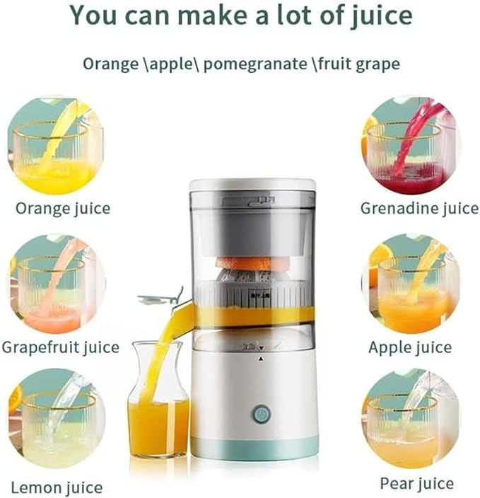Portable Electric Citrus Juicer Hands-Free Rechargeable Orange Lemon Grapefruit Juicer Easy to Clean Juicer Machine