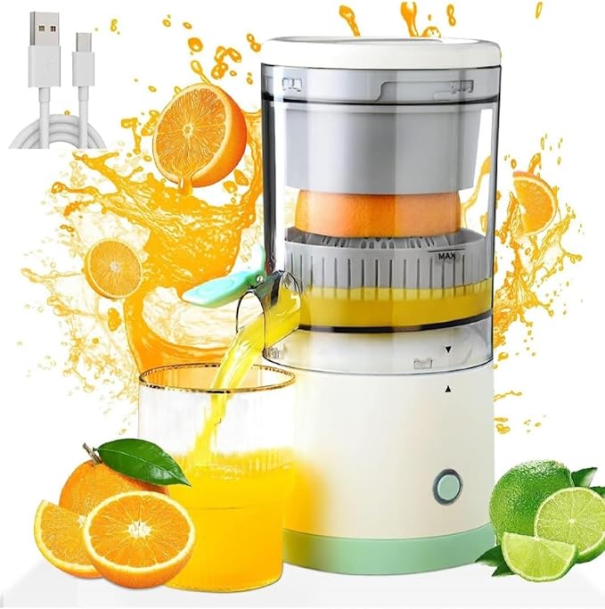 Portable Electric Citrus Juicer Hands-Free Rechargeable Orange Lemon Grapefruit Juicer Easy to Clean Juicer Machine