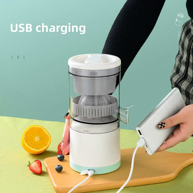 Portable Electric Citrus Juicer Hands-Free Rechargeable Orange Lemon Grapefruit Juicer Easy to Clean Juicer Machine