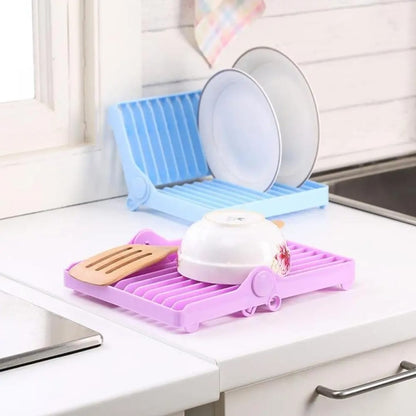 Small Kitchen Foldable Dish Plate Drying Rack
