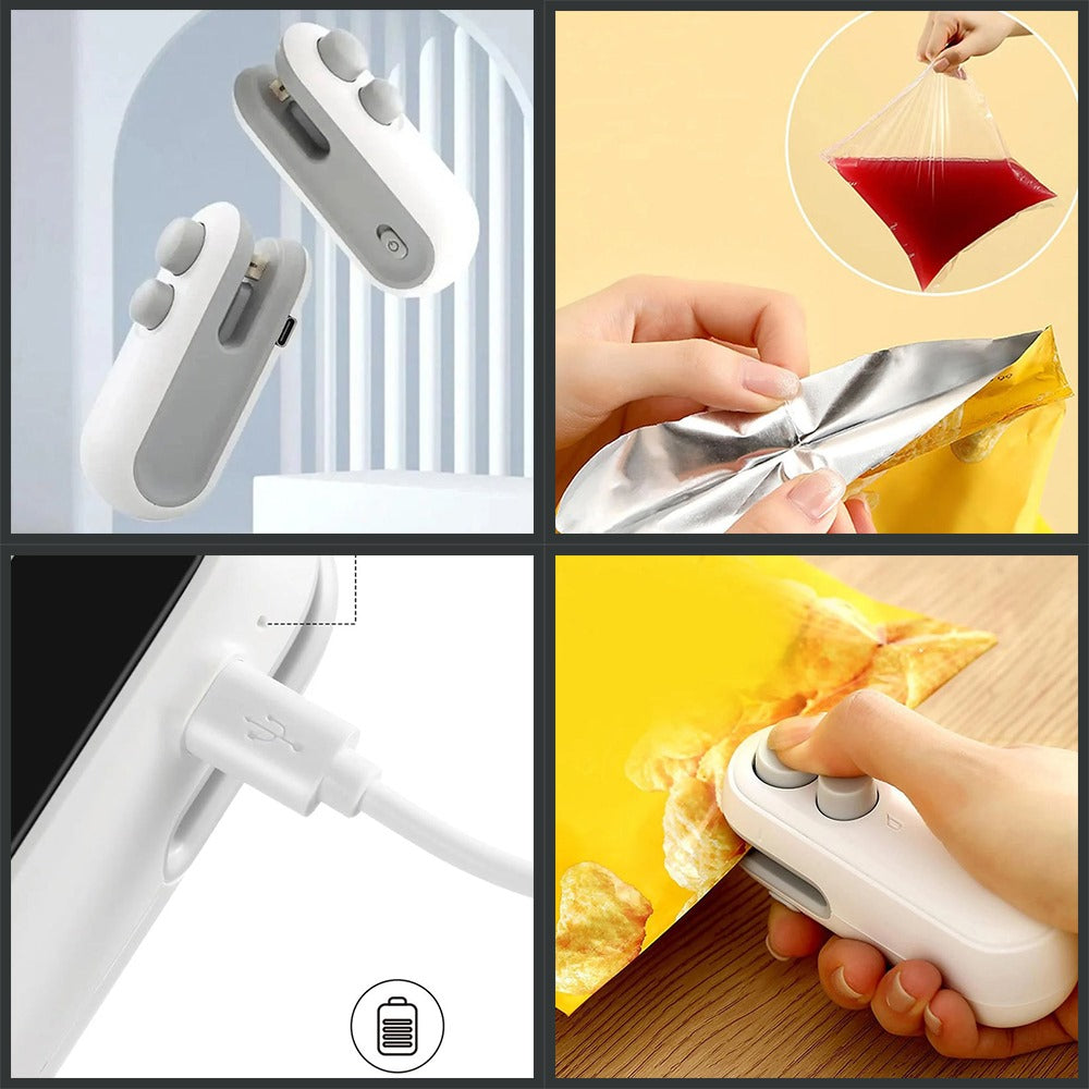 Mini Heat Sealing Machine 2-in-1 Cutter & Sealer | USB Rechargeable