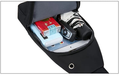 Minimalist Black Crossbody Sling Bag – Lightweight & Stylish Travel Chest Pack for Men & Women