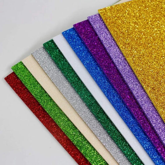 10PCS Glitter Foam Sheets – Premium A4 EVA Craft Adhesive Glitter Paper for DIY
