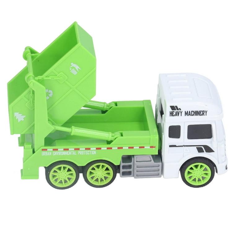 Toy Garbage Dumper  Truck – Green Recycling Sanitation Vehicle with Real Sliding Action