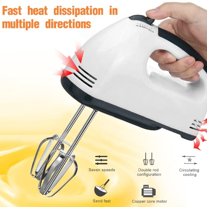 Electric Hand Mixer Beater Machine for Cake, Eggs & Baking