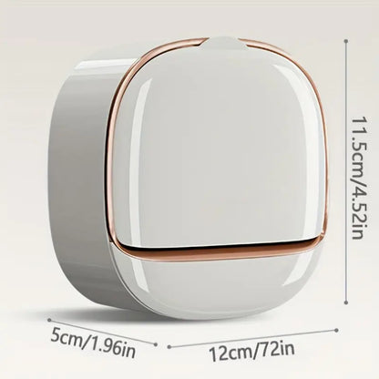 Self-Adhesive Wall-Mounted Luxury Soap Holder with Lid and Drainage Tray