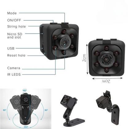 Mini Spy Camera – HD Portable Security Camera with Night Vision & Two Stand Holders