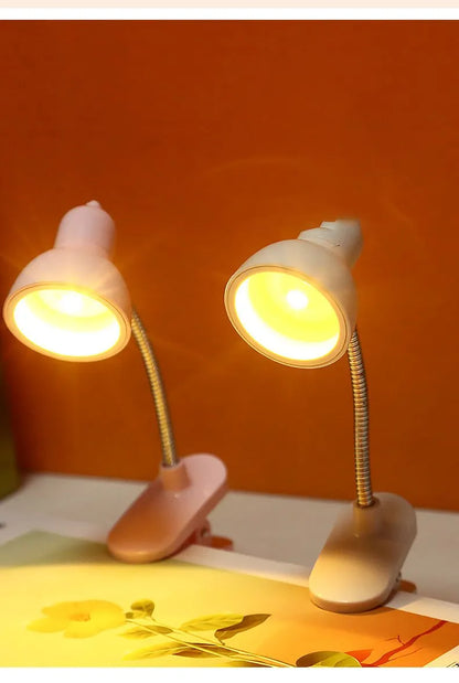 Mini LED Clamp Lamp – Portable USB-Powered Desk Light with Adjustable Flexible Neck
