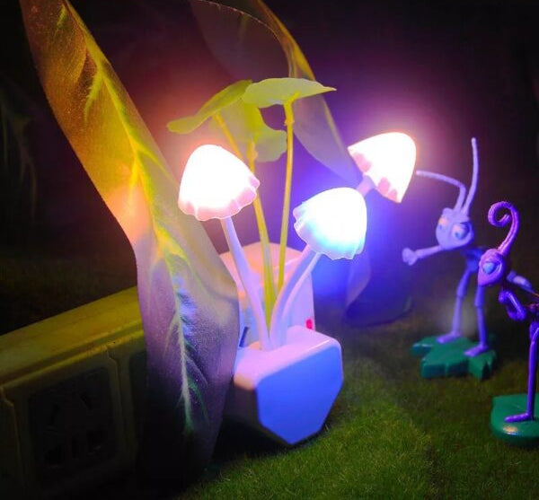 Mushroom Night Light Dusk To Dawn Sensor LED Night Lights Flower Lamp