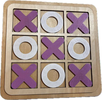 Wooden Tic-Tac-Toe Board Game – Classic XO Strategy Game