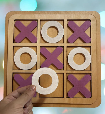 Wooden Tic-Tac-Toe Board Game – Classic XO Strategy Game