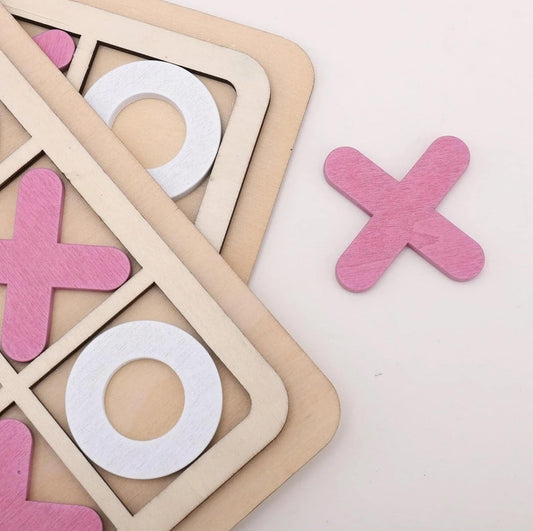 Wooden Tic-Tac-Toe Board Game – Classic XO Strategy Game