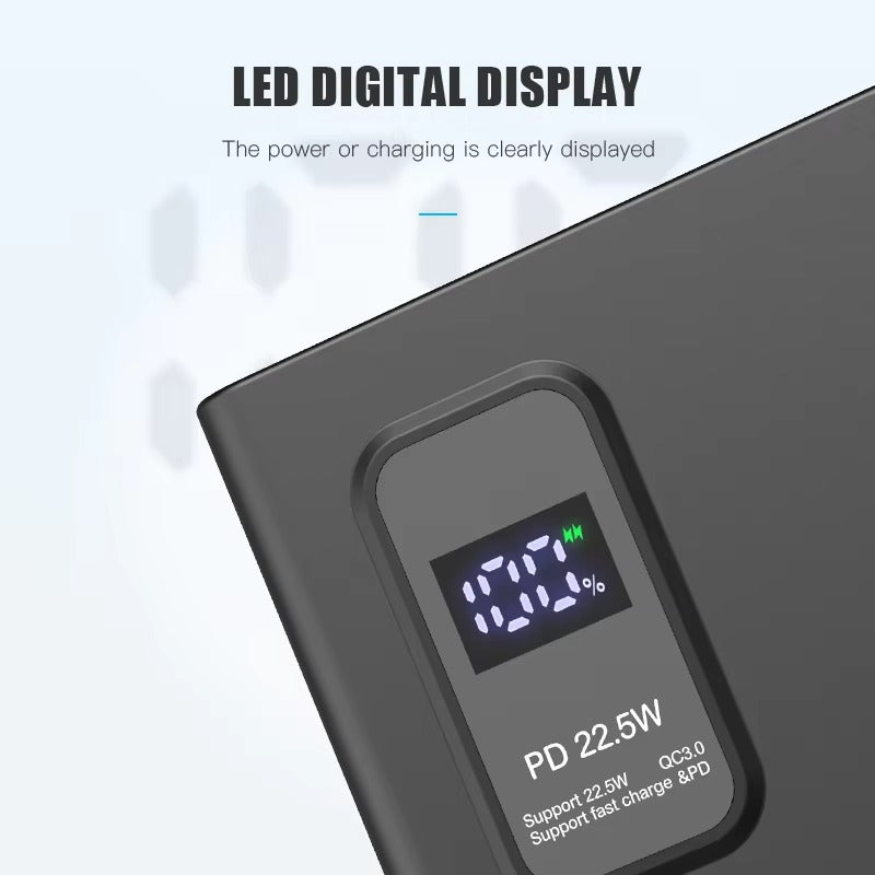 10000mAh Power Bank – PD Fast Charging with Digital Display & Full Capacity Backup