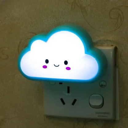 Smiley Cloud Plug-In LED Night Light – Soft Warm Glow Baby Lamp