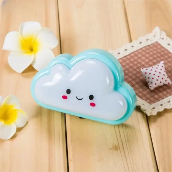 Smiley Cloud Plug-In LED Night Light – Soft Warm Glow Baby Lamp