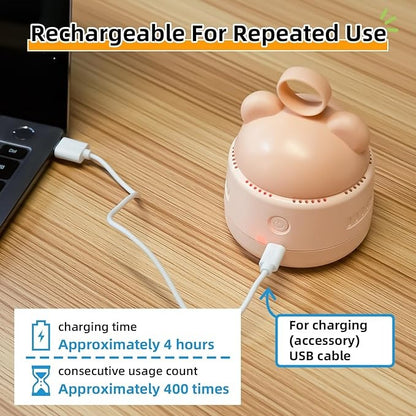 Mini Desktop Vacuum Cleaner with USB Charging – Portable 360° Swivel Dust Cleaner
