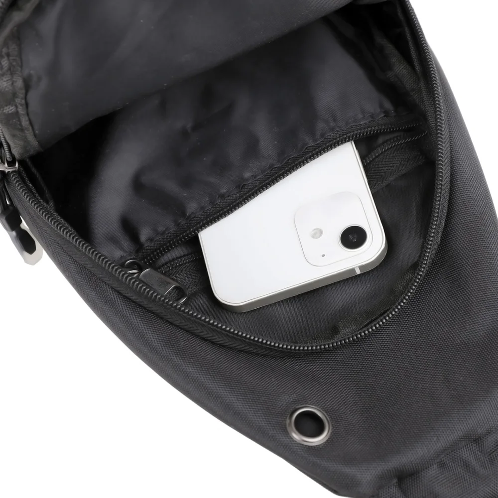 Minimalist Black Crossbody Sling Bag – Lightweight & Stylish Travel Chest Pack for Men & Women