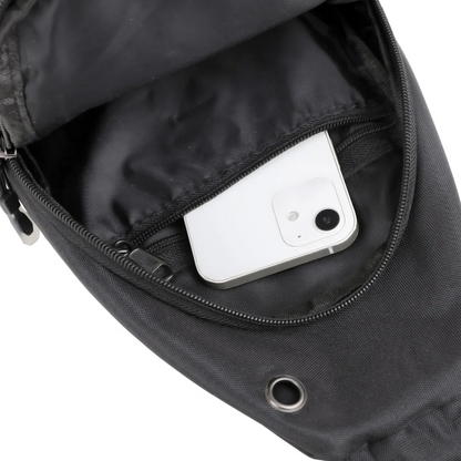 Minimalist Black Crossbody Sling Bag – Lightweight & Stylish Travel Chest Pack for Men & Women