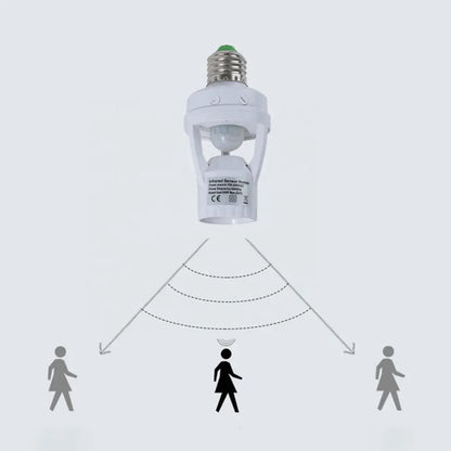 Infrared Motion Sensor Lamp Holder – 360° Smart Light Socket with Automatic On/Off Detection