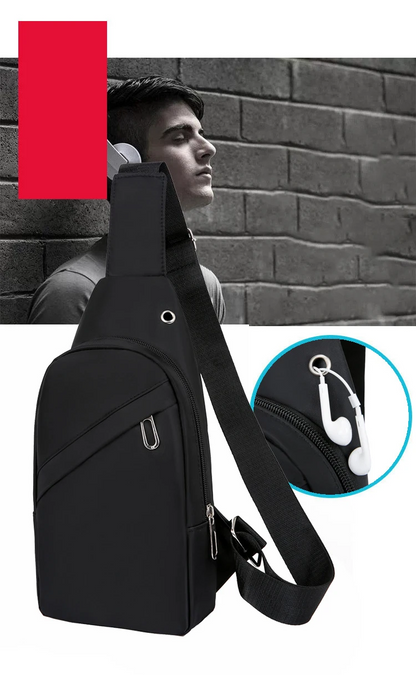 Minimalist Black Crossbody Sling Bag – Lightweight & Stylish Travel Chest Pack for Men & Women