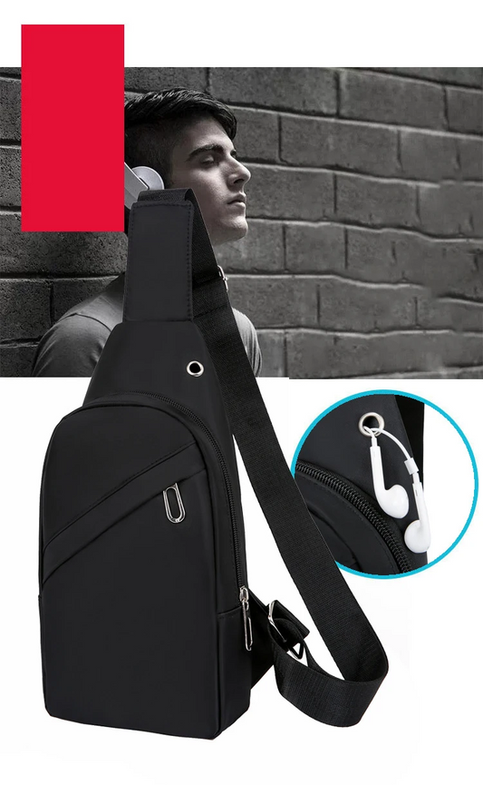 Minimalist Black Crossbody Sling Bag – Lightweight & Stylish Travel Chest Pack for Men & Women