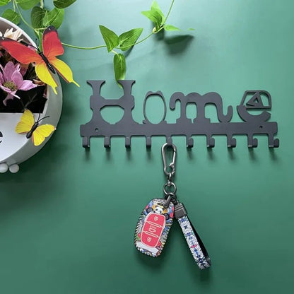 Metal Key Rack Holder Wall Mounted Key Holder 10 Hooks Hang Rack Cute Key Decorative with Screws Anchors for Coat Clothes