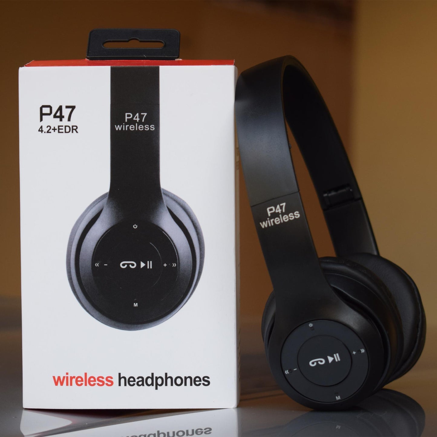 P47 Wireless Headphones | Bluetooth Foldable Headset with Microphone Support