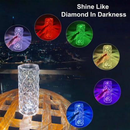 16 Colors Diamond Rose Crystal Touch Lamp