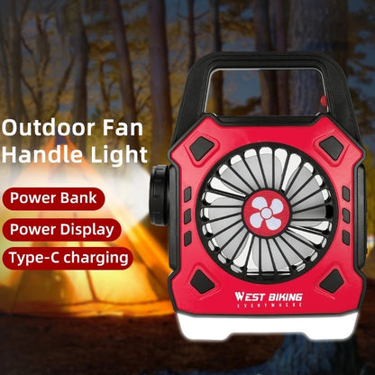 Multipurpose Rechargeable Desk & Camping Fan with LED Light, Flashlight & Power Bank
