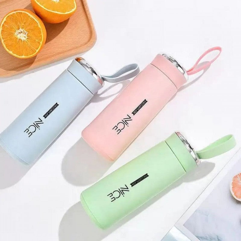 Nice Bottle | 400ml Mini Flask Glass Water Bottle with Vacuum Insulation | Temperature Resistant